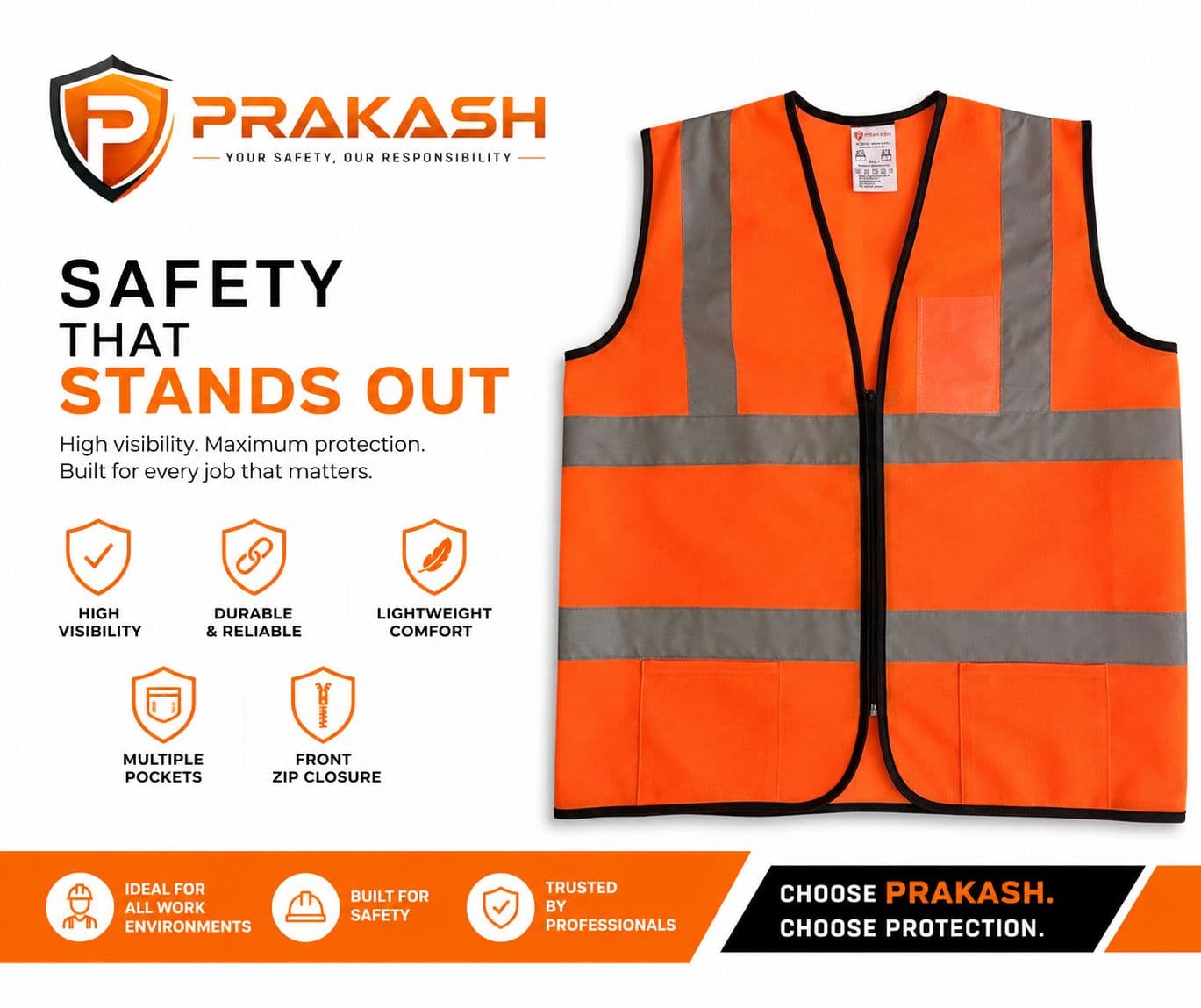 Prakash high-visibility safety jacket